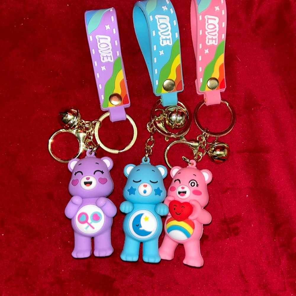 Set of 3 Cute Bear keychains/bag charms